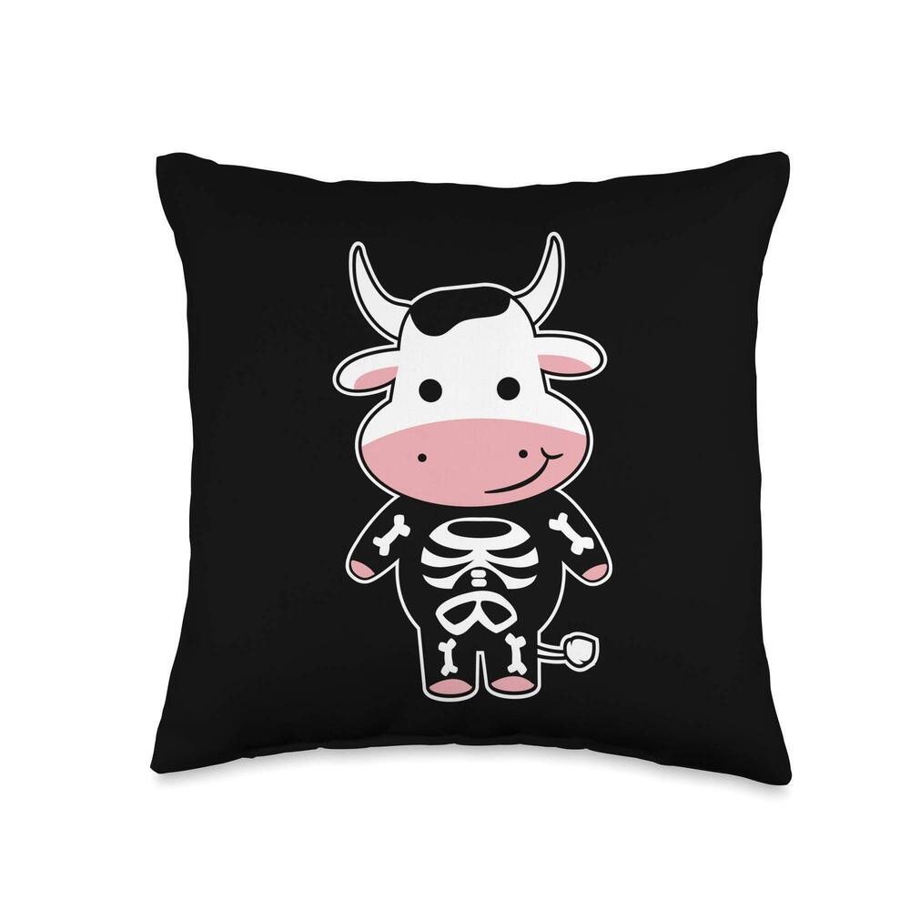 8990 Cow Skeleton Xray Funny Cute Easy Animal Christmas Gift Throw Pillow